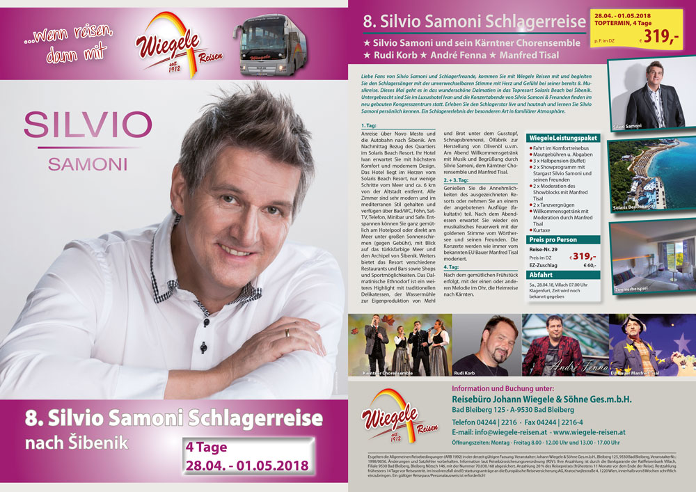 8. Silvio Samoni Schlagerreise nach Šibenik