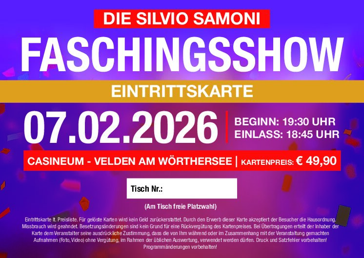 Die Silvio Samoni Faschingsshow 07.02.2026