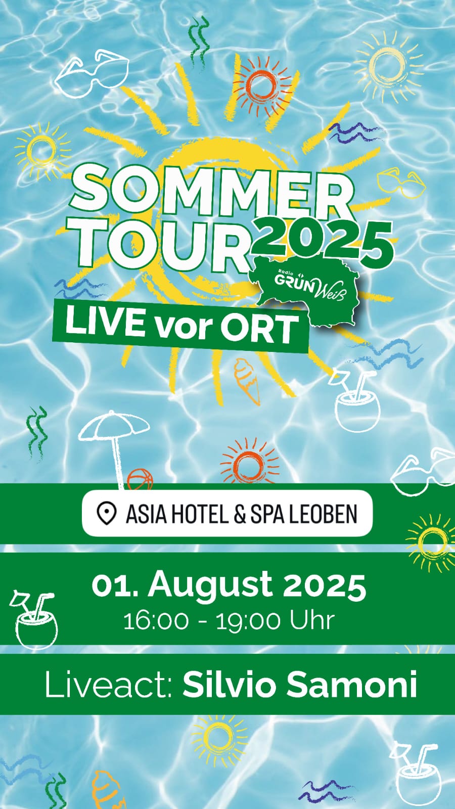 Asia Hotel & Spa Leoben – Radio Grün/Weiß Sommertour – Liveact Silvio Samoni