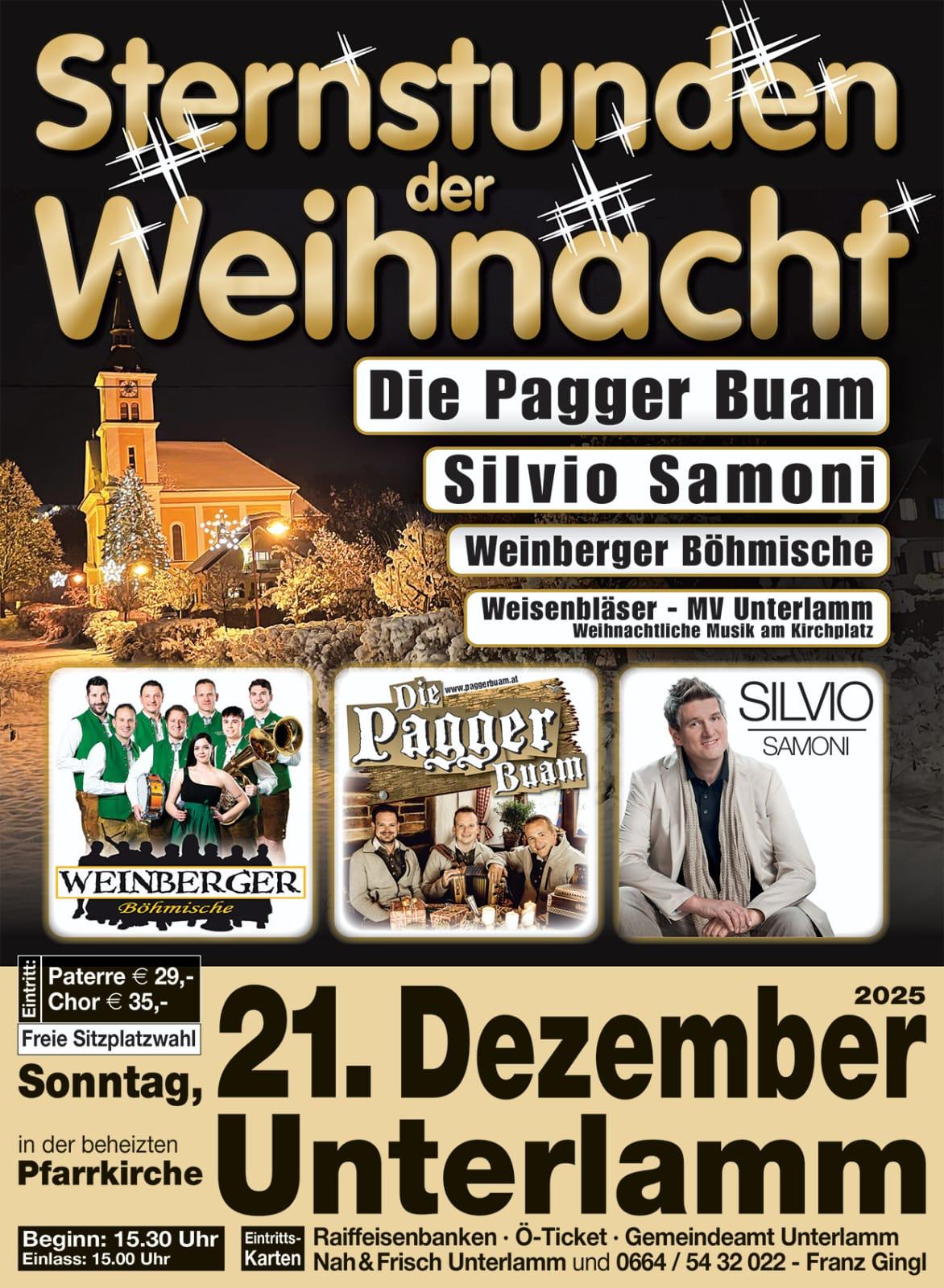 Sternstunden der Weihnacht – Pfarrkirche Unterlamm (Alle Infos am Flyer)